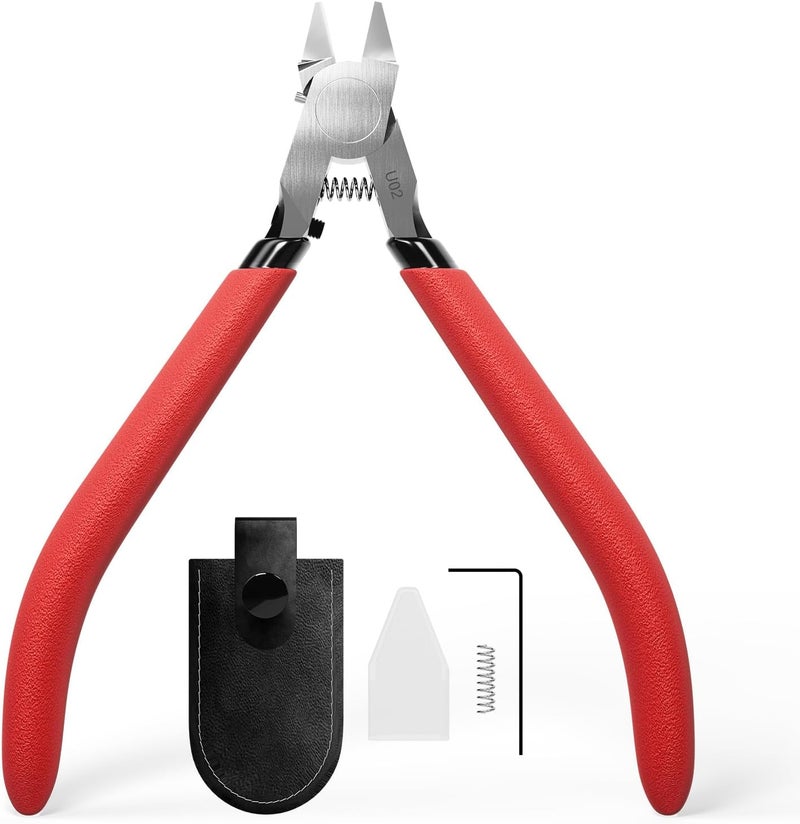 Uleey Model Nippers with Ultra-thin Single Edge, 4.9 inch Sprue Cutter for Beginners, U02 Model Cippers for Plastic Model Building and Fixing (Red) - Image 1